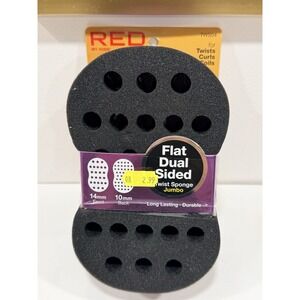 RED BY KISS DUAL FLAT SIDED TWIST SPONGE JUMBO 14mm FRONT 10 mmBACK TWS04